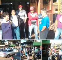 Mix de fotos reunião em frente à Usina 
