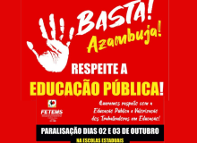 Basta Azambuja! No MS a educação vai parar nos dias 2 e 3 de outubro
